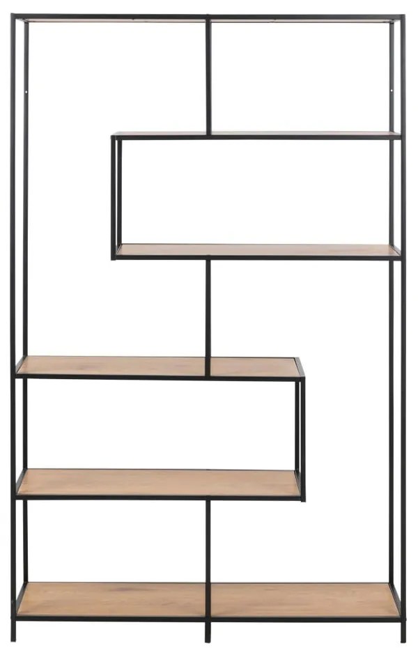 Czarno-naturalny regał w dekorze dębu 114x185 cm Seaford – Actona