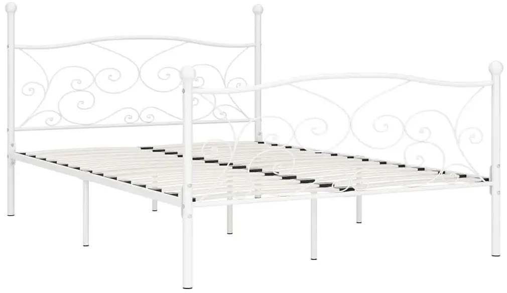 Białe rustykalne łóżko małżeńskie 160x200 cm R0-S95