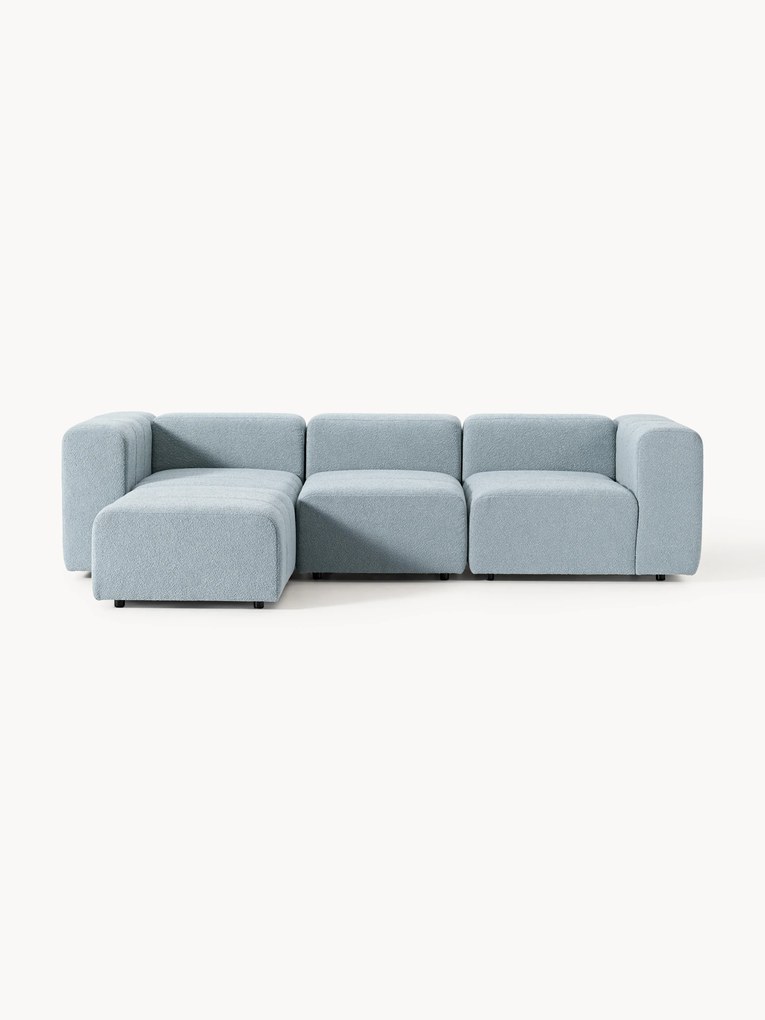 Sofa modułowa Bouclé z pufem Lena (4-osobowa)