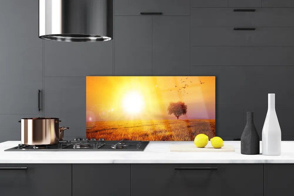 Panel Szklany Wieczorny Lot nad Łąką