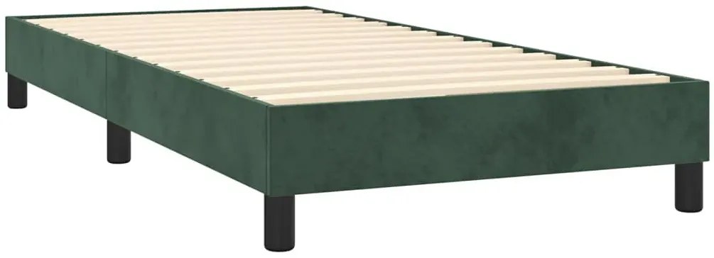 Zielone kontynentalne łóżko z materacem 90x200 - Lisila 4X