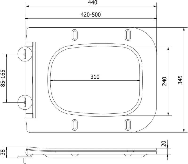 Mexen Madox deska wolnoopadająca slim, duroplast, szara ciemna mat - 39154061