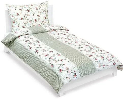 Bellatex Pościel bawełniana Róża, kratka, 140 x200 cm, 70 x 90 cm