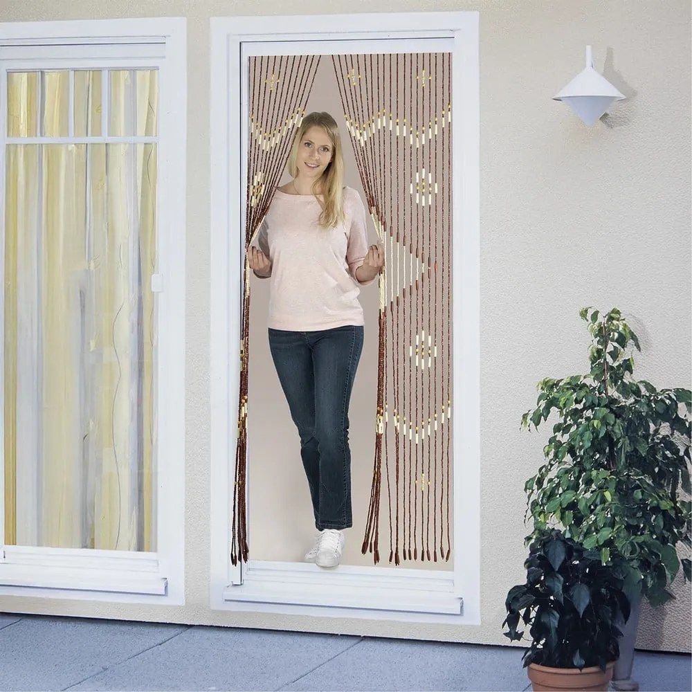 Bambusowa zasłona na drzwi w naturalnym kolorze 90x200 cm Rhombus – Maximex