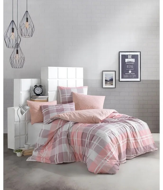 BedTex Bawełniana pościel Mark różowa, 140 x 220 cm, 70 x 90 cm, 140 x 220 cm, 70 x 90 cm