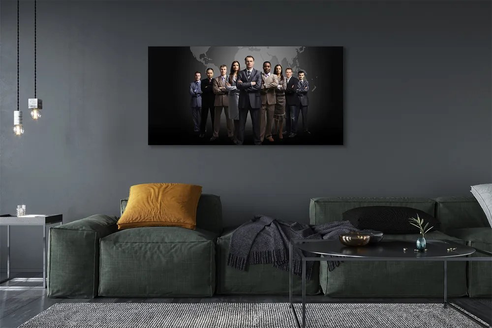 Duży obraz na płótnie Mapa z Ludźmi