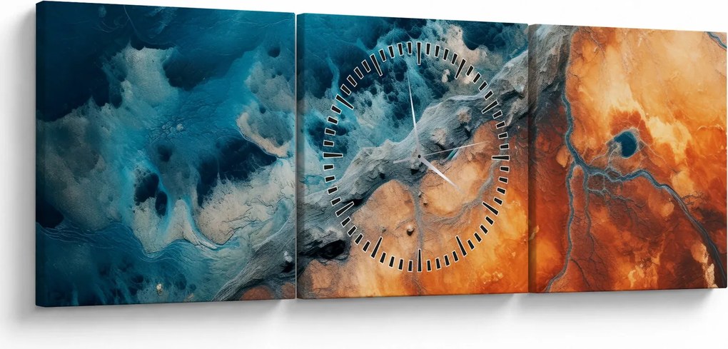 Obraz - Woda i ogień (z zegarem) (90x30 cm)