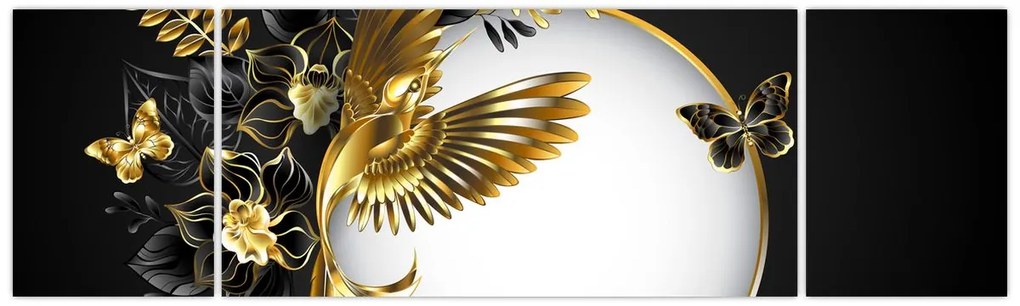 Obraz - Piłka ze złotymi motywami (170x50 cm)