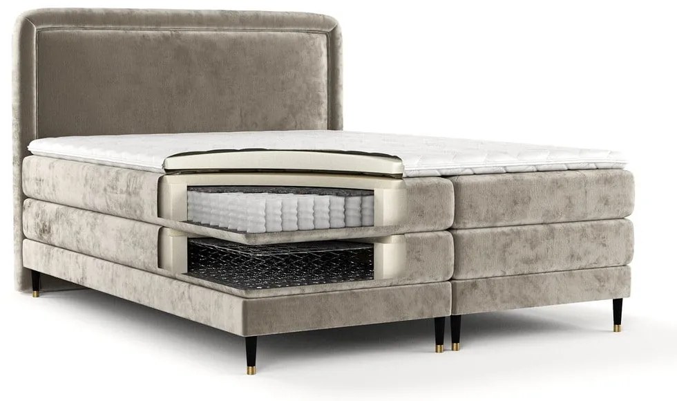 Jasnobrązowe łóżko boxspring 140x200 cm Dove – Maison de Rêve