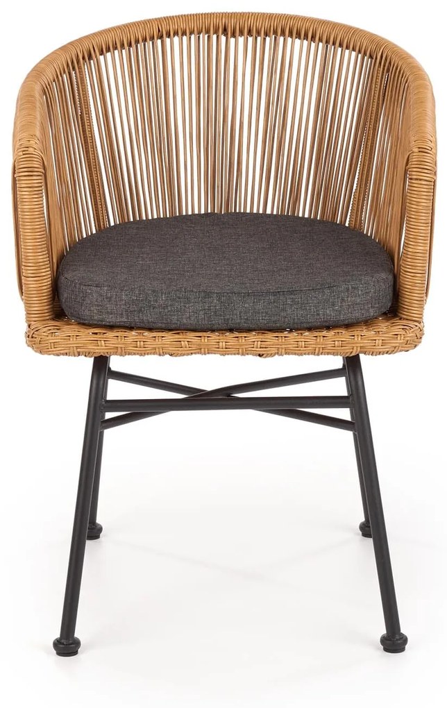 K400 krzesło czarny , naturalny, popielaty, rattan, tkanina, boho,