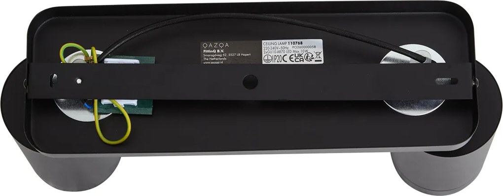 Nowoczesna lampa sufitowa czarna 2-punktowa GU10 70mm - Jeana Luxe