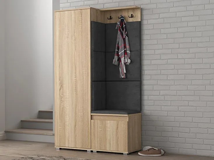 Garderoba do przedpokoju dąb sonoma + szary M4-R88