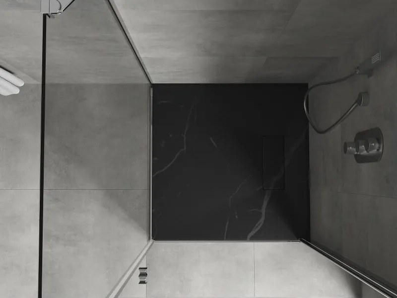 Mexen Hugo brodzik kwadratowy SMC 90 x 90 cm, czarny kamień - 42759090