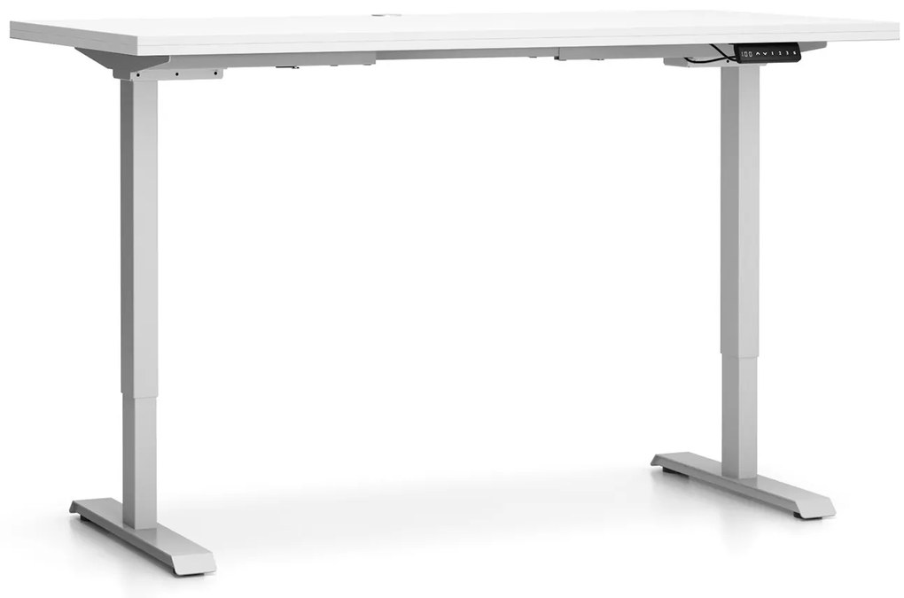 Biurko z regulacją wysokości SINGLE LAYERS, 160x80 cm, 2 silniki, biały