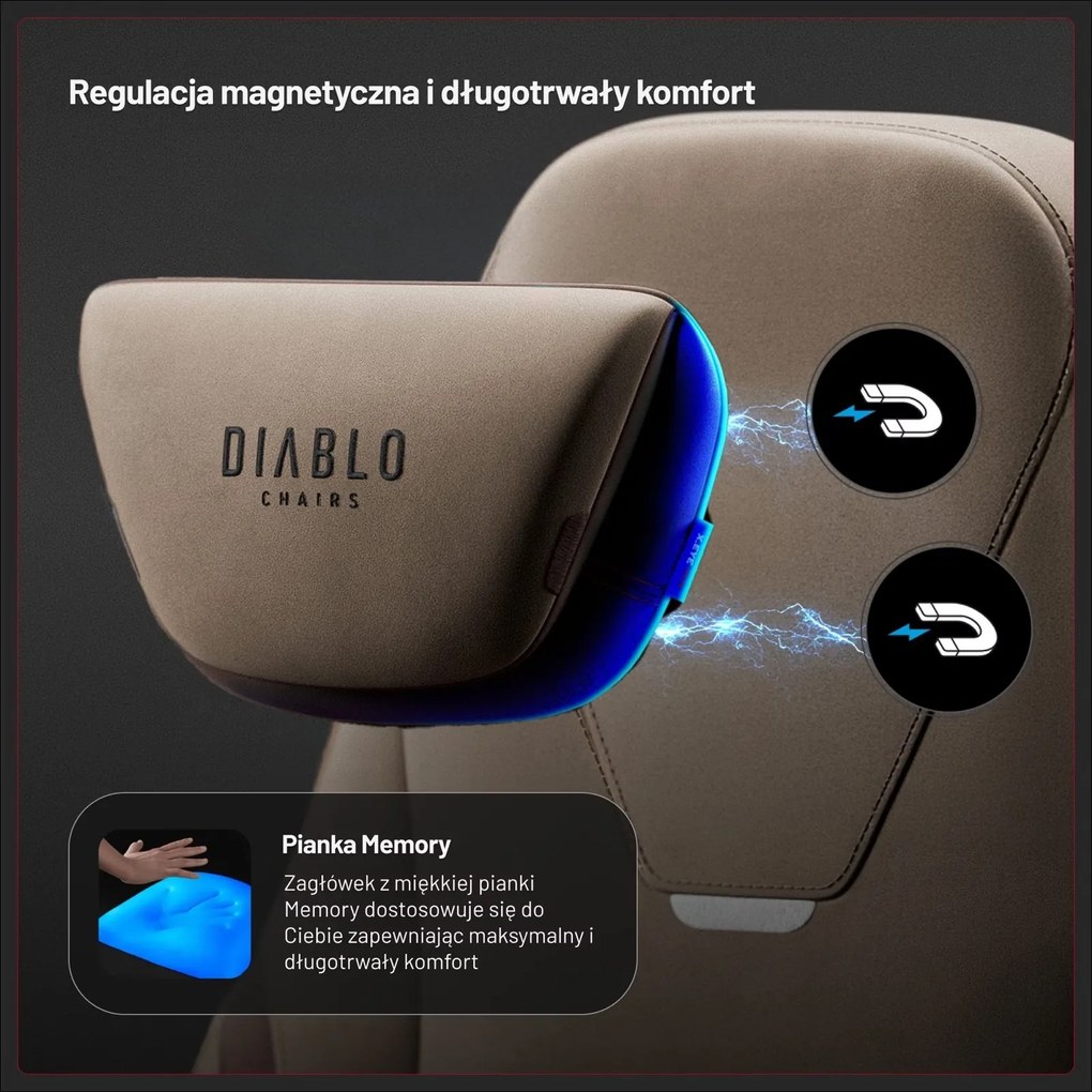 Fotel gamingowy materiałowy Diablo X-Eye Prime Normal Size, Elephant Grey