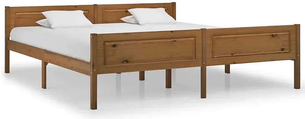 Podwójne sosnowe łóżko miodowy brąz 180x200 W6-N97