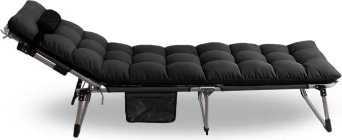 Leżak Ogrodowy VENUS 190x73 cm Czarny