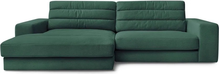 Zielony aksamitny narożnik (lewostronny/z szezlongiem) Sierra – Bobochic Paris