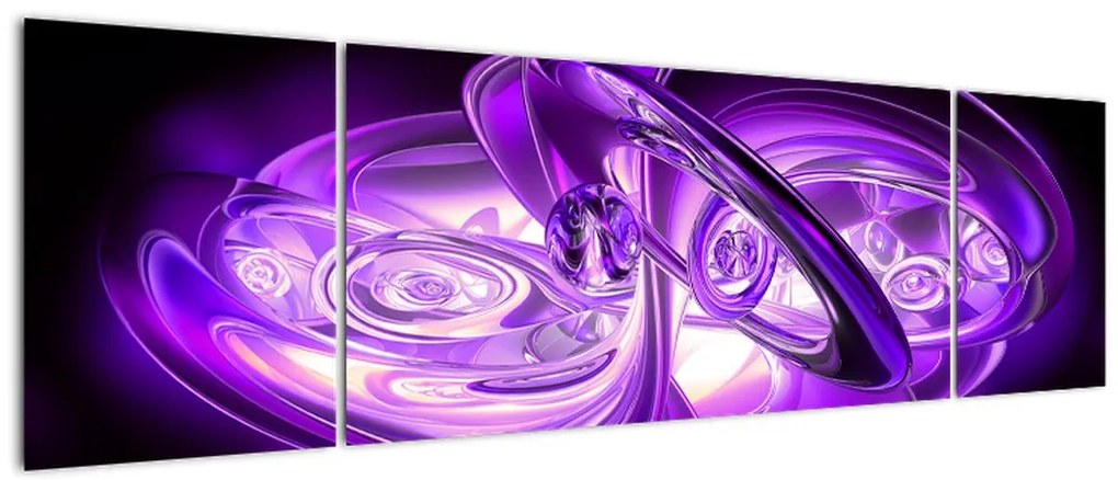 Obraz fioletowych fraktali (170x50 cm)