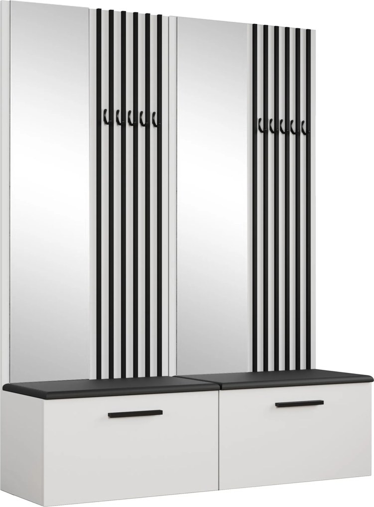 Masseno Garderoba MODULO 161,2/204/40 cm do Przedpokoju Nowoczesna Biała