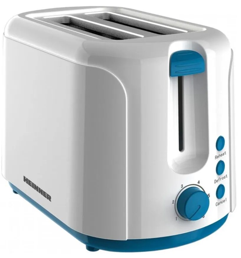 Heinner TP-750BL - Toster z dwoma otworami 750W/230V biały/niebieski