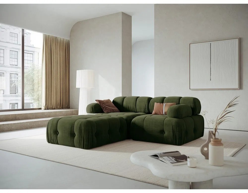 Ciemnozielony narożnik Ferento – Cosmopolitan Design