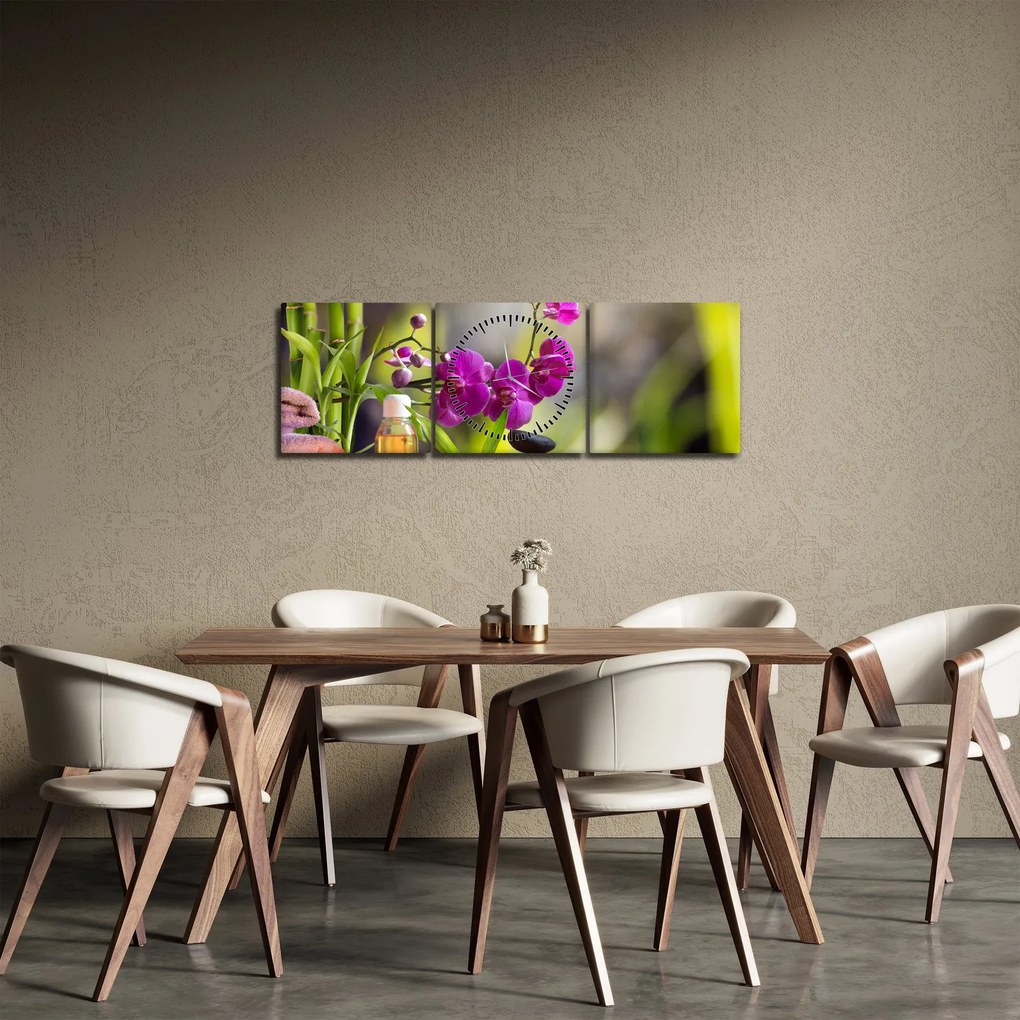Obraz - spa and stones (z zegarem) (90x30 cm)