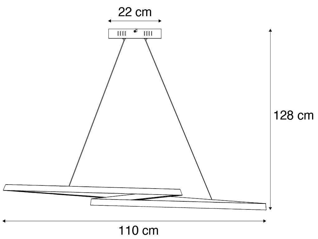 Skandynawska lampa wisząca czarna 110 cm z LED z 3-stopniową regulacją ściemniania - CircuitSkandynawski Oswietlenie wewnetrzne