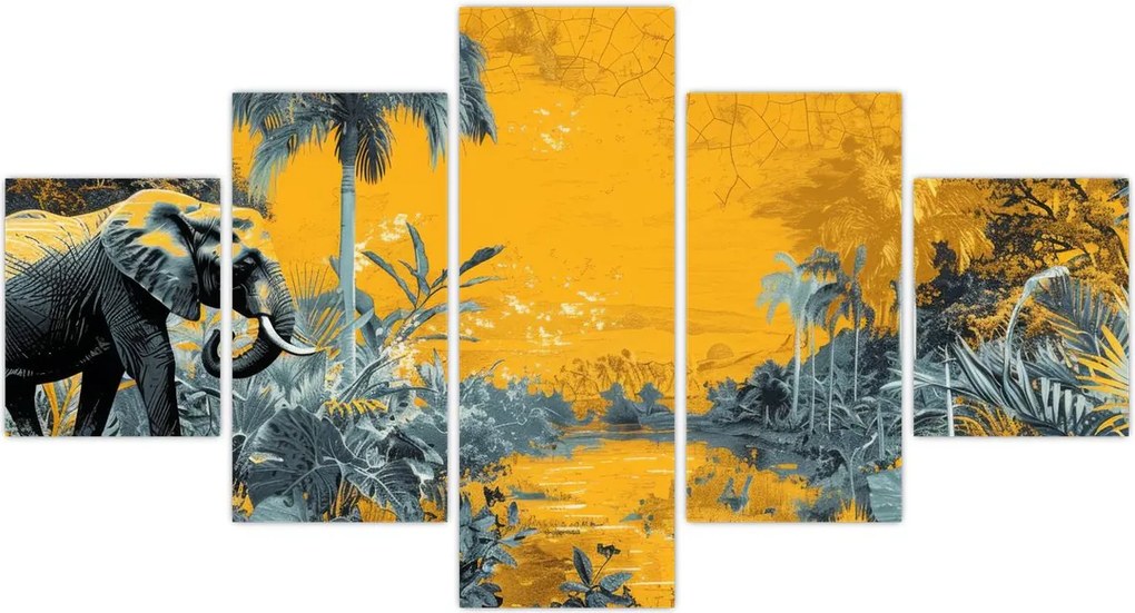 Obraz - Słoń w naturze (125x70 cm)
