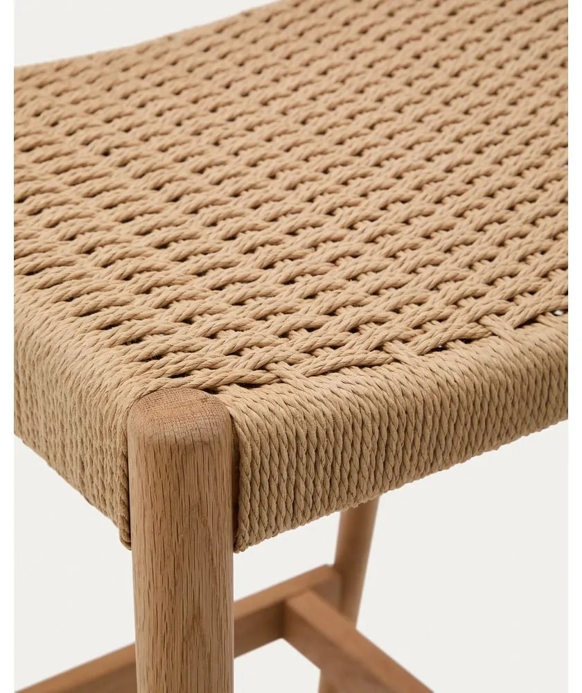 Hoker z litego drewna dębowego w naturalnym kolorze (wysokość siedziska 70 cm) Analy – Kave Home