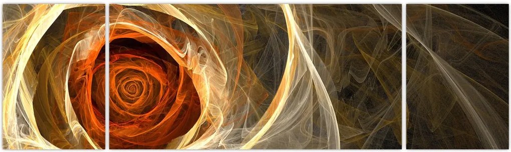 Obraz - Abstrakcyjne róże w ognistych kolorach (170x50 cm)