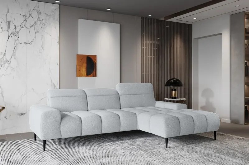 Narożnik GIANO S układ L Prawostronny z elektryczną regulacją siedziska w ktaninie AUSTIN 17 WERSAL