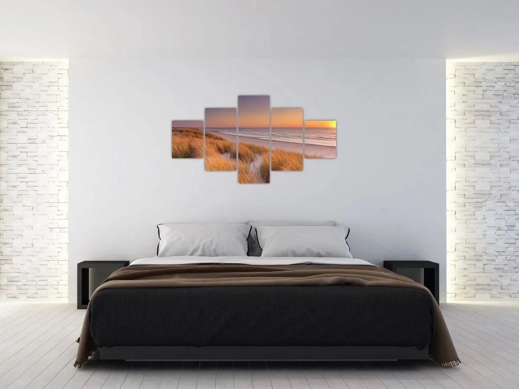 Obraz - Plaża o zachodzie słońca (125x70 cm)