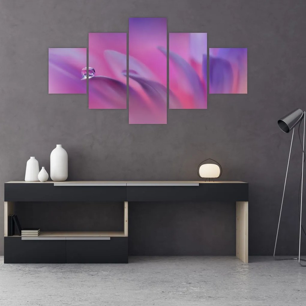 Obraz - Kropla na kwiecie (125x70 cm)