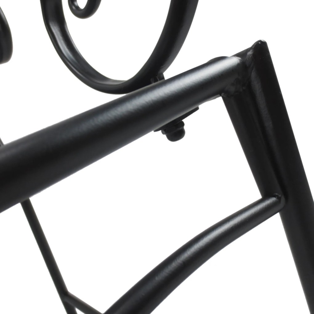 Ławka ogrodowa parkowa 2-osobowa metal czarna outsunny