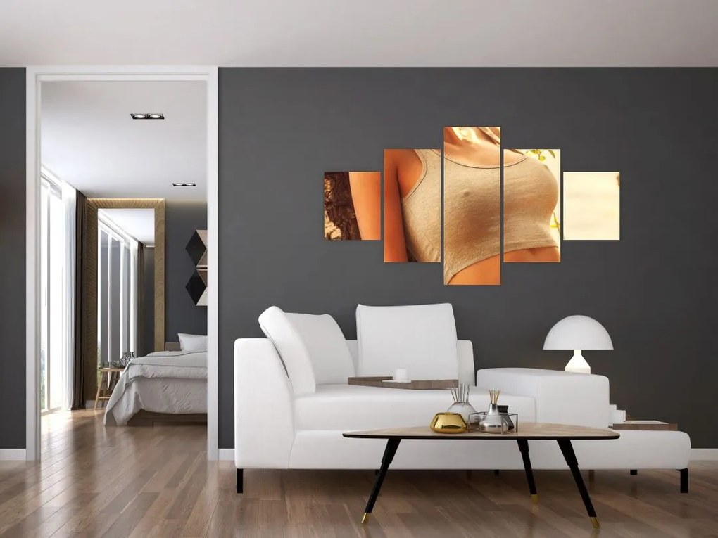 Obraz - Kobieta przy drzewie (125x70 cm)