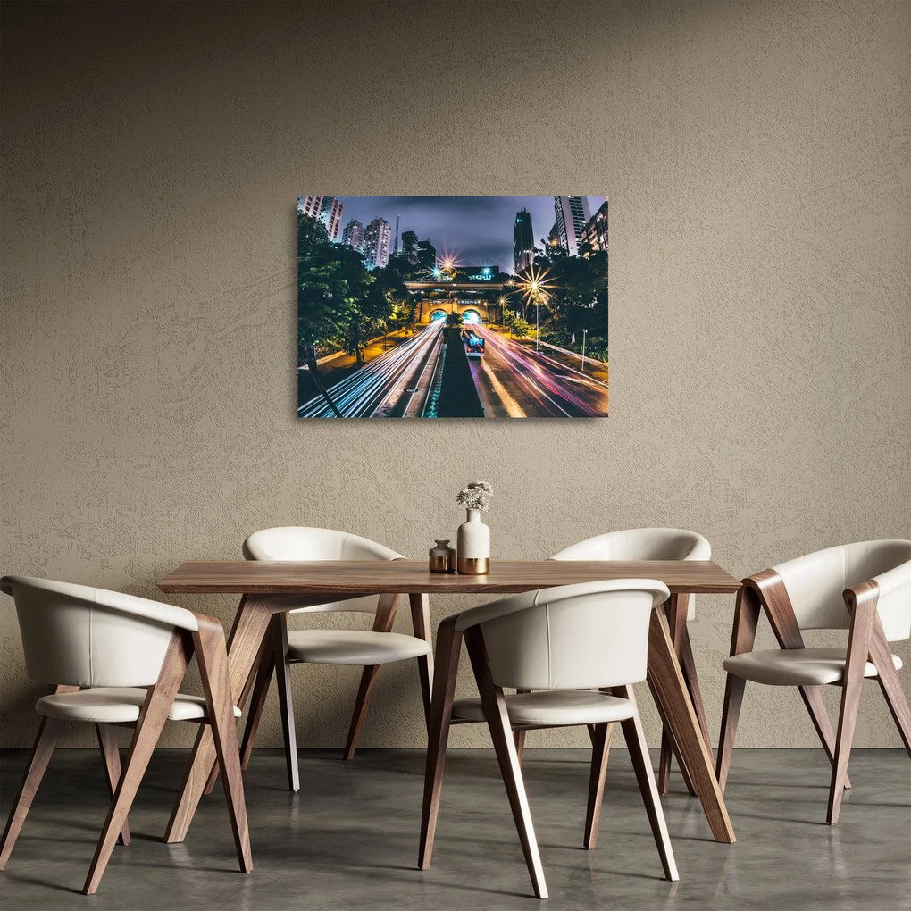 Obraz na szkle miasta nocą (70x50 cm)