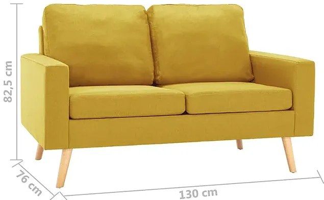3-osobowy zestaw wypoczynkowy z fotelem, żółty - Muria 3X