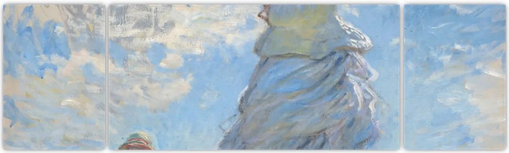 Obraz - Claude Monet, Woman with a Parasol - Madame Monet and Her Son, reprodukcje (170x50 cm)