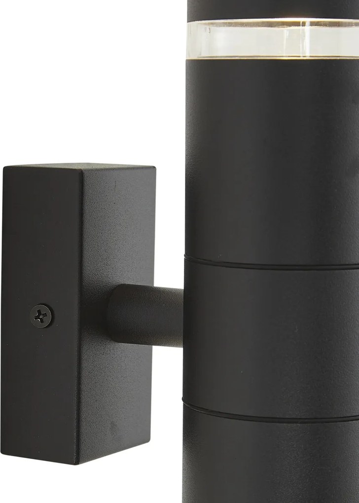 Nowoczesna lampa ścienna zewnętrzna czarna 2-punktowa IP44 - Dubbla
