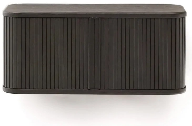 Ciemnobrązowa wisząca szafka pod umywalkę w dekorze jesionu 90x40 cm Mailen – Kave Home