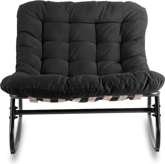 Fotel Bujany Wypoczynkowy AURORA na Płozach Czarny Nowoczesny