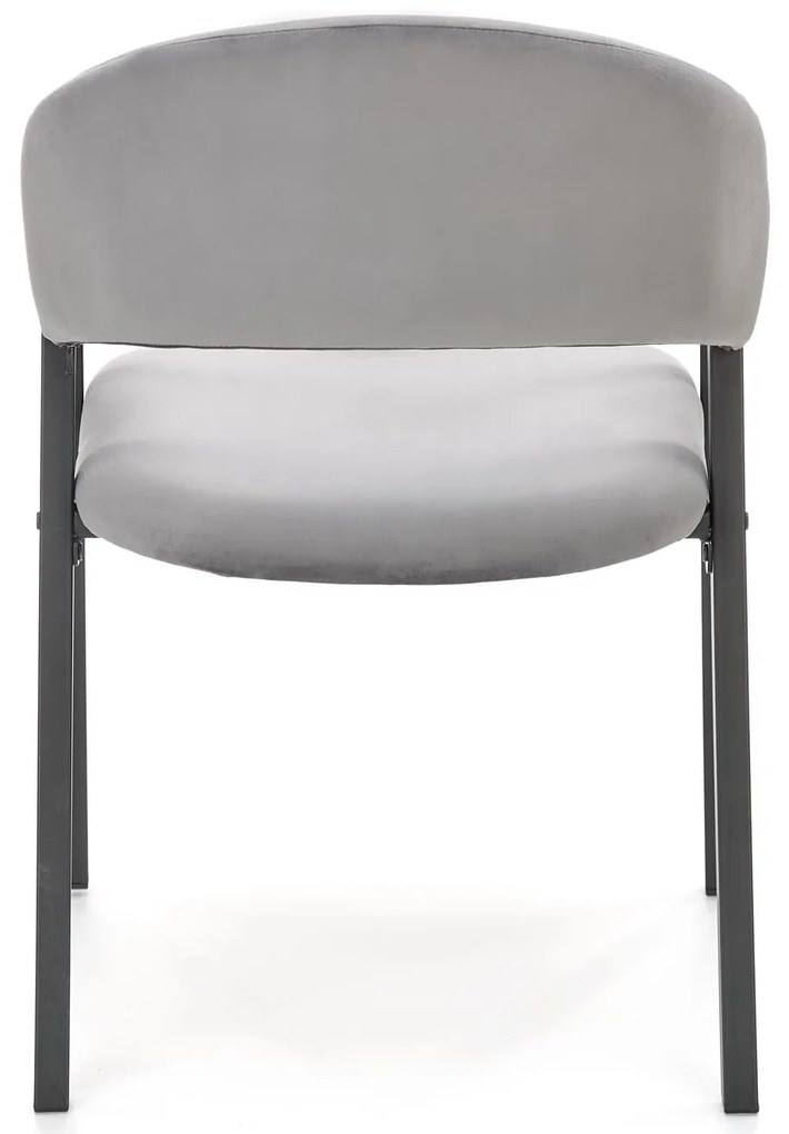 Krzesło popiel velvet K473 nowoczesne loft metalowe podłokietniki