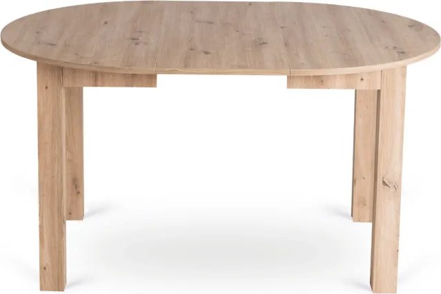 Zestaw Stół Okrągły Rozkładany HARRY 102-142 cm Dąb Artisan i 6 Krzeseł FREDY Szarych