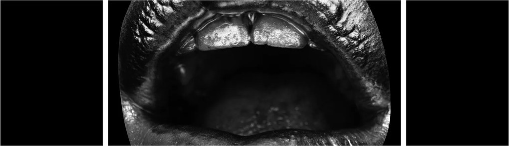 Obraz - Błyszczące usta (170x50 cm)