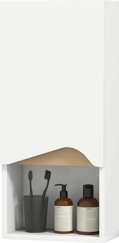 HOMCOM Szafka łazienkowa wisząca z drzwiami Soft-Close i otwartą półką 30 x 17 x 67 cm Biały | Aosom PL