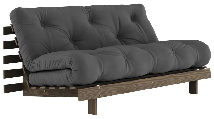 Czarna rozkładana sofa 160 cm Roots – Karup Design