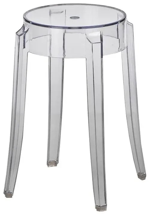 Transparentny taboret okrągły - Sador