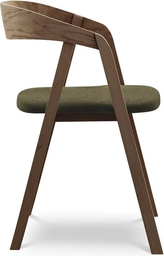 Zielony fotel jadalniany z litego drewna Erika – Makamii