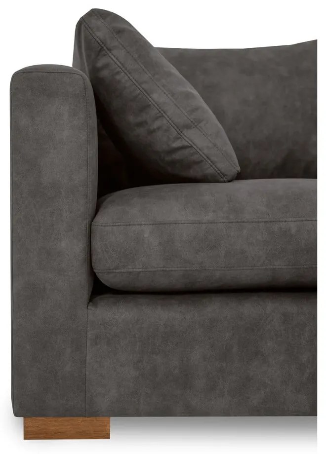 Antracytowa sofa z imitacji skóry 266 cm Hamburg – Scandic